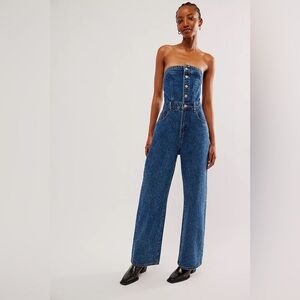 Rare London Diamanté Denim Jumpsuit